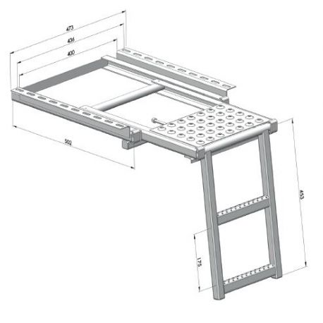 Marche-pied 2M avec palier - G750500