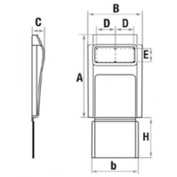 C050184 - GARDE BOUE  DROIT AVEC BAVETTE INTEGREE 735x470 mm BV190mm
