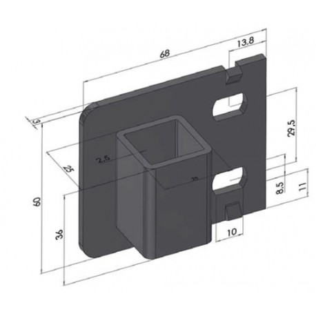 K350480 - GACHE a VISSER 71x62 LATERALE