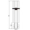 D050150 - GACHE DE RIDELLE DOUBLE (POTEAU INTERMEDIAIRE)/ Epoxy noir