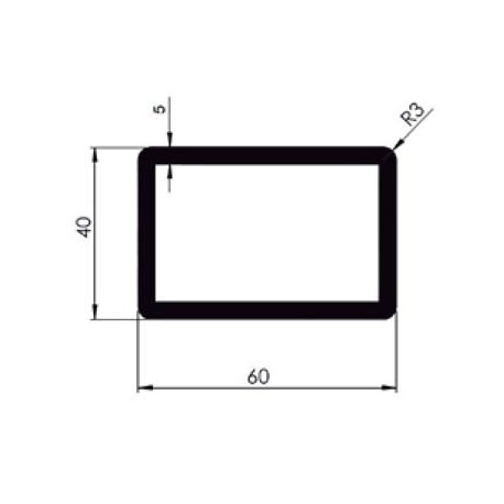 D800440 - PROFIL TUBULAIRE RECTANGLE 60x40 mm