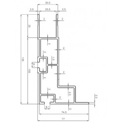 D850030 - PROFIL DE RIVE AVANT -PLANCHER ALU/ Longueur 4,8m