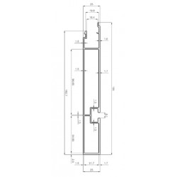 D850050 - PROFIL INTERIEUR RAINURE DE FACE AVANT / H190mm-Ep 25mm