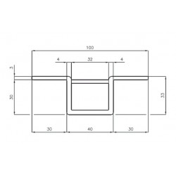D850082 - POTEAU CENTRAL DE RIDELLE-DOUBLE BATTUE / Longueur 6,5m