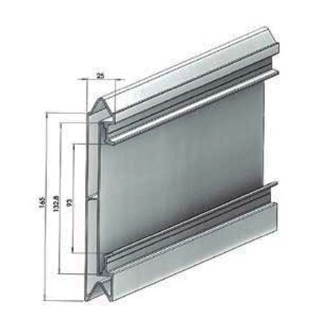 D200109 - PROFIL DE REHAUSSE EN ALU BRUT L 6600mm POUR RAIL D ARRIMAGE T100105