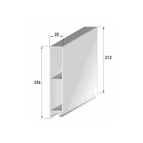 Profils aluminium pour ridelles en 25 mm - D000014
