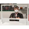 PAROI PLEXIGLASS POUR COMPTOIR MODELE XL 85x58cm PLEXIGLASS + CONTOUR ALU DIBON-W200305AL