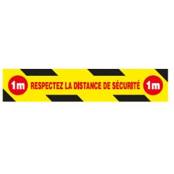 KIT DE MARQUAGE AU SOL "RESPECTEZ LA DISTANCE DE SECURITE" (1 bande 1000x200mm)-W200502