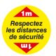 KIT DE MARQUAGE AU SOL "RESPECTEZ LA DISTANCE DE SECURITE" (1 sticker Ø1000mm)-W200504