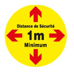 KIT DE MARQUAGE AU SOL "DISTANCE DE SECURITE MINIMUM" (1 sticker Ø1000mm)-W200506