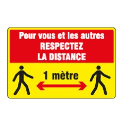 KIT DE MARQUAGE AU SOL "RESPECTER LA DISTANCE" (1 bande 350x230mm)-W200510