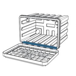 BARRE RENFORT DE CHARNIERES POUR  COFFRE PLASTIQUE L1000mm-A350508
