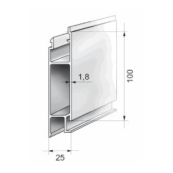 PROFIL INTALU BRUT H100L65M