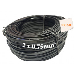 I852695C100 - CABLE PLAT 2x0,75 NOIR L100