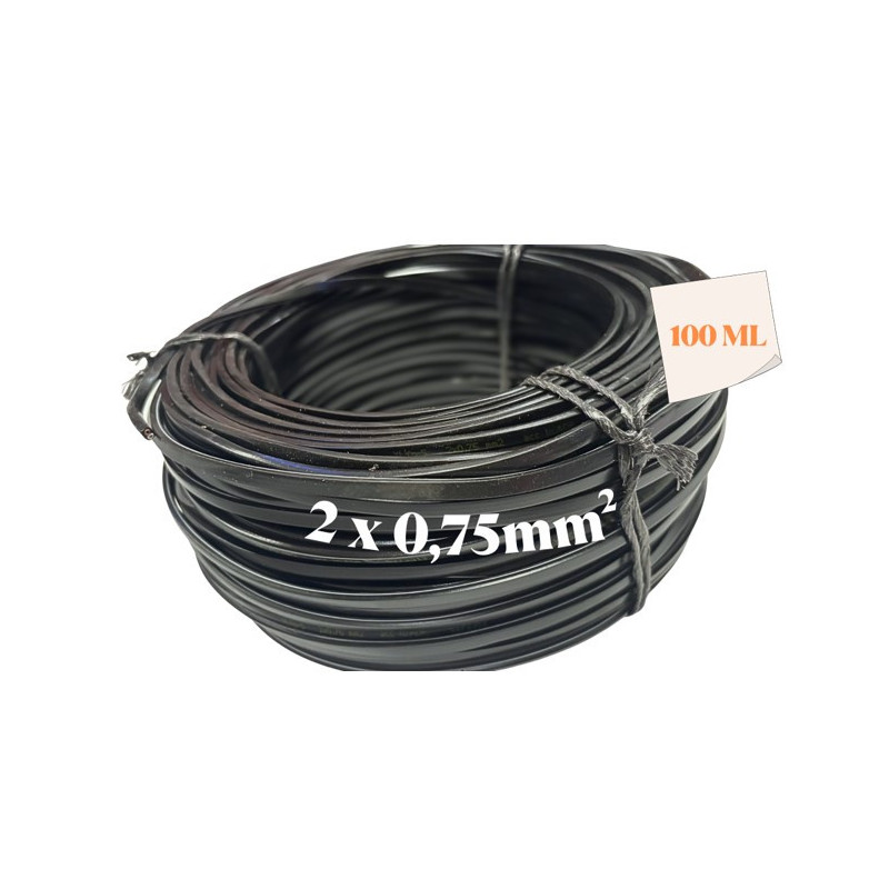 I852695C100 - CABLE PLAT 2x0,75 NOIR L100 I852695C100 - CABLE PLAT 2x0,75 NOIR L100