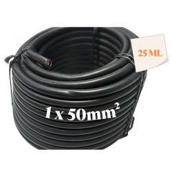 Câble électrique, fil souple 50mm², 25M , Noir - I852660C25