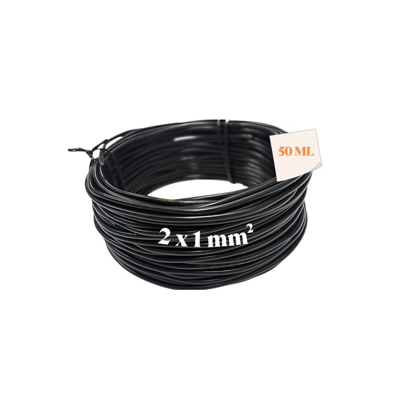 I852701C50 - CABLE ELECTRIQUE / FIL 2x1mm2 Noir (50m) I852701C50 - CABLE ELECTRIQUE / FIL 2x1mm2 Noir (50m)