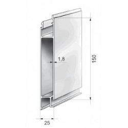 Profils aluminium pour ridelles en 25 mm - D000041