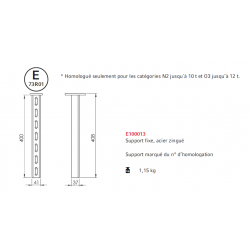 POTEAU FIXE H 040M zingue