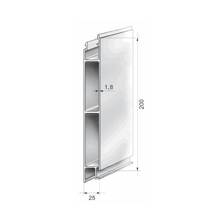 Profils aluminium pour ridelles en 25 mm - D000050