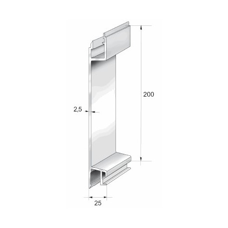 Profils aluminium pour ridelles en 25 mm - D000060